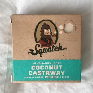 Dr. Squatch Men's Natural Soap COCONUT CASTAWAY Coconut Shreds Light Grit 5ozBar